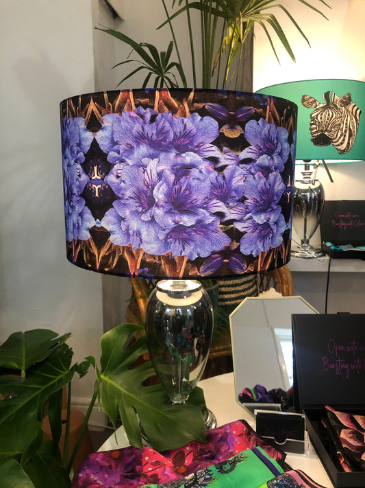 Delphiniums Blue Silk Lampshade
