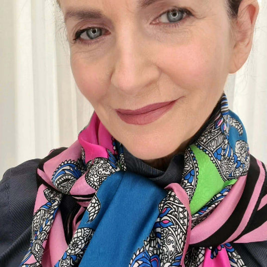 Chameleon Pink Silk Scarf