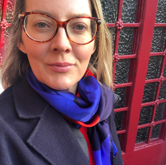 Cubic Midnight Blue Scarf