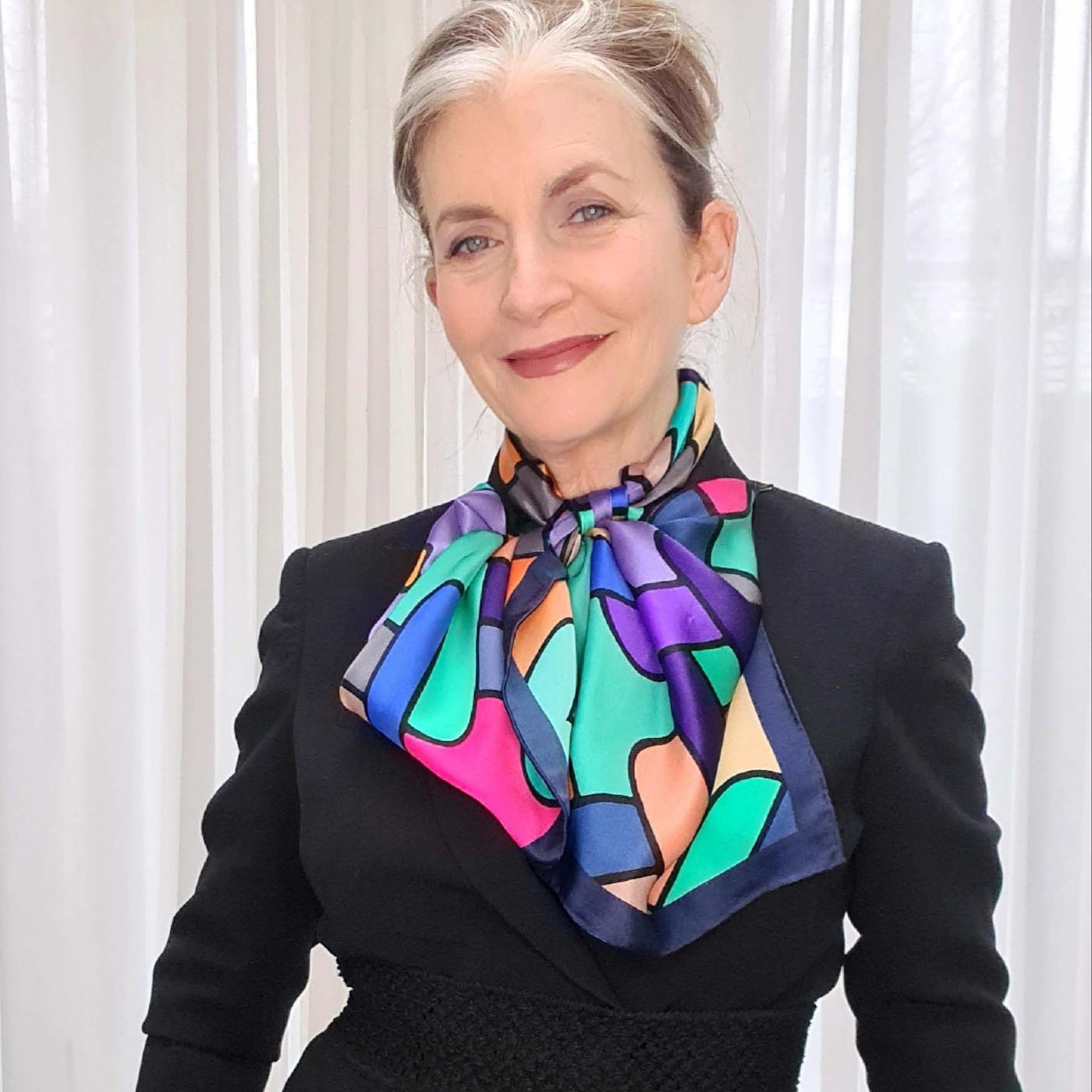 Lovechain Blue Silk Scarf