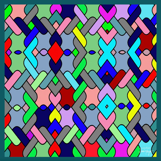 Lovechain Green Silk Scarf