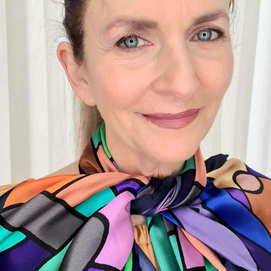 Lovechain Blue Silk Scarf