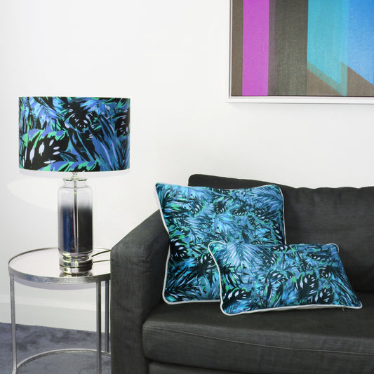 Boa Blue Silk Lampshade