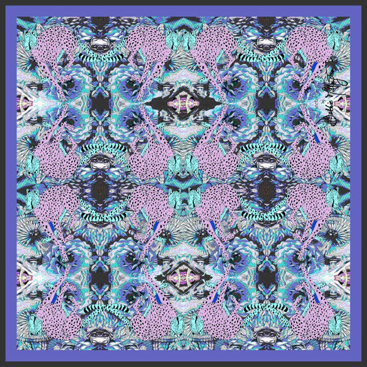 Cheetahs Lilac Silk Scarf