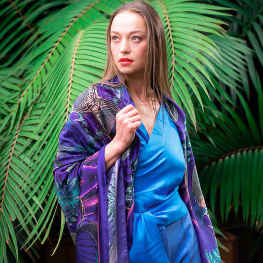 Caribbean Purple Silk Scarf