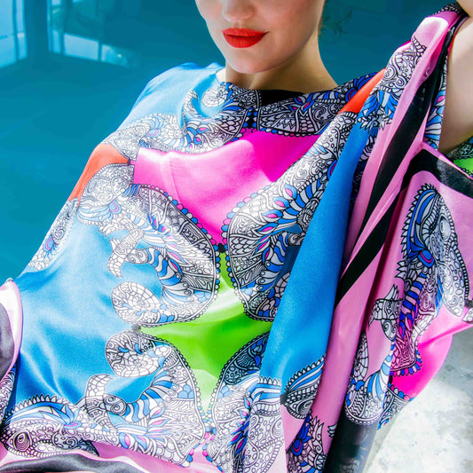 Chameleon Pink Silk Evening Top