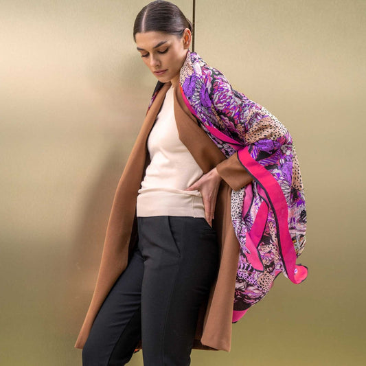 Cheetahs Pink Silk Scarf