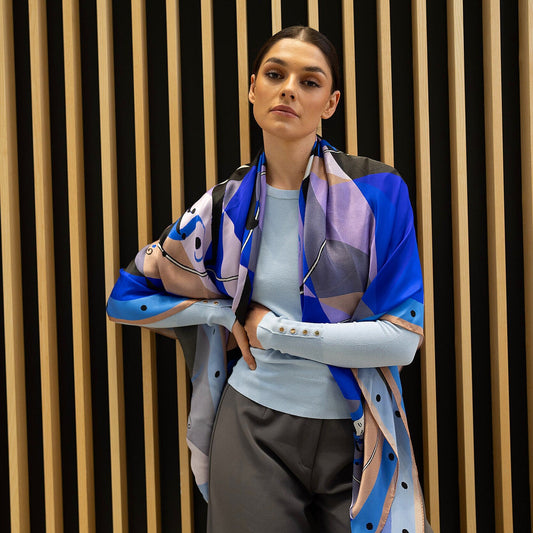 Harlequin Royal Blue Scarf