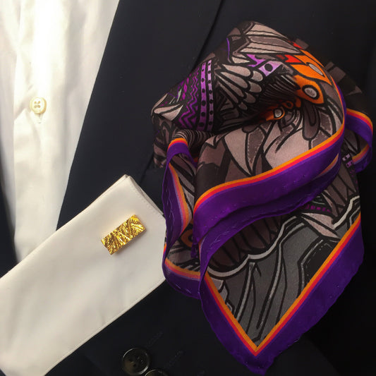 Eagles Orange Silk Pocket Square
