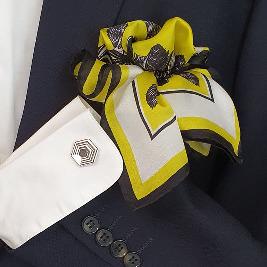 Zebras Yellow Silk Pocket Square