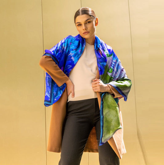 Blue Vase Silk Scarf