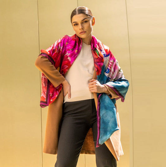 Pink Vase Silk Scarf