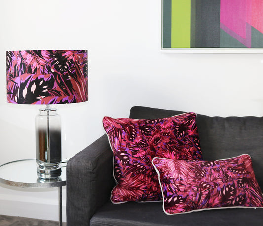 Boa Pink Velvet Cushion