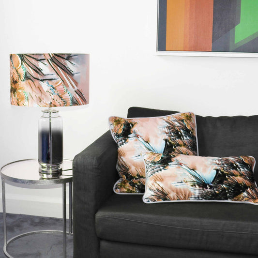 Butterfly Orange Velvet Cushion