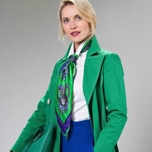Jester Green Silk Scarf