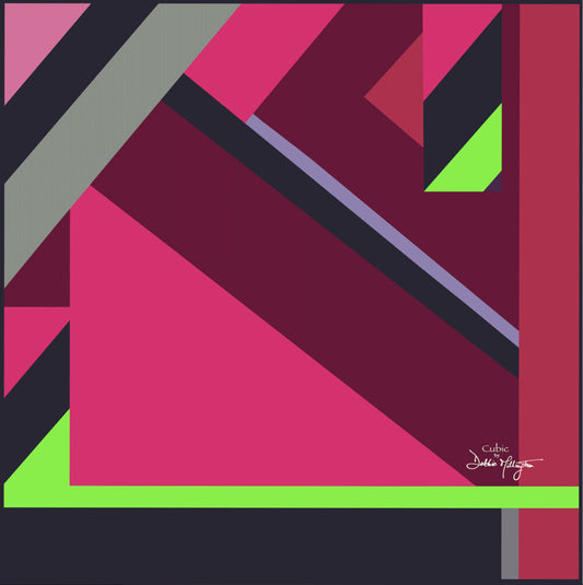 Cubic Pink Silk Scarf
