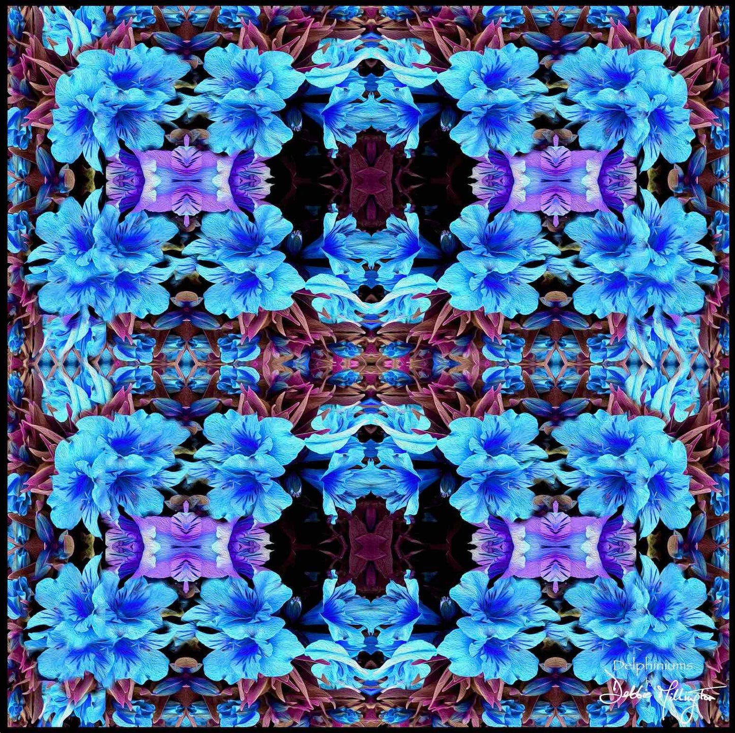 Delphiniums Blue Silk Pocket Square