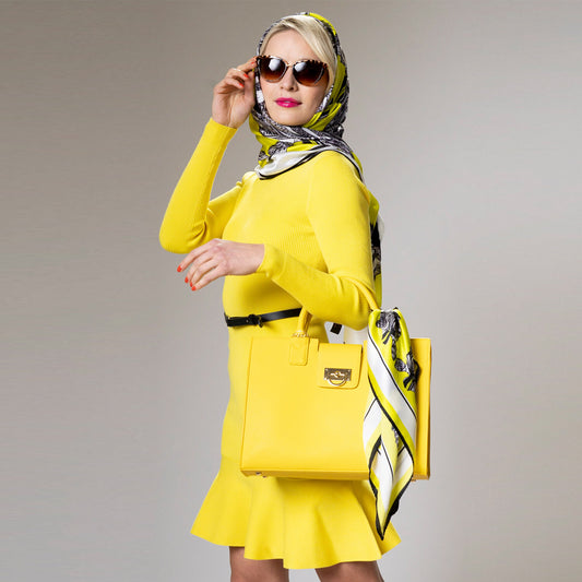 Zebras Yellow Silk Scarf