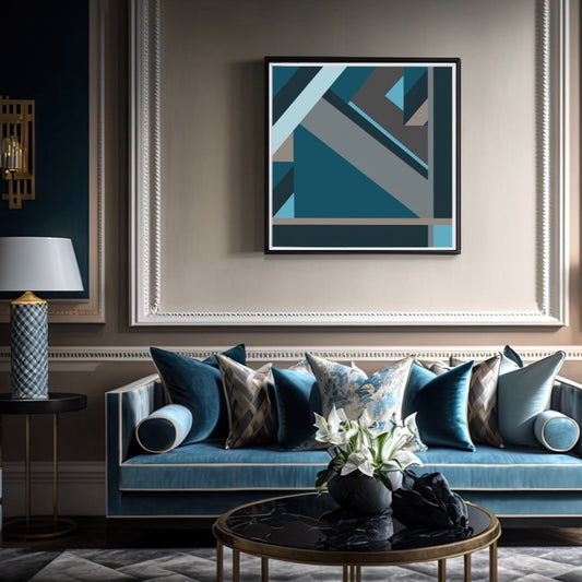 Cubic Blue Wall Art Print