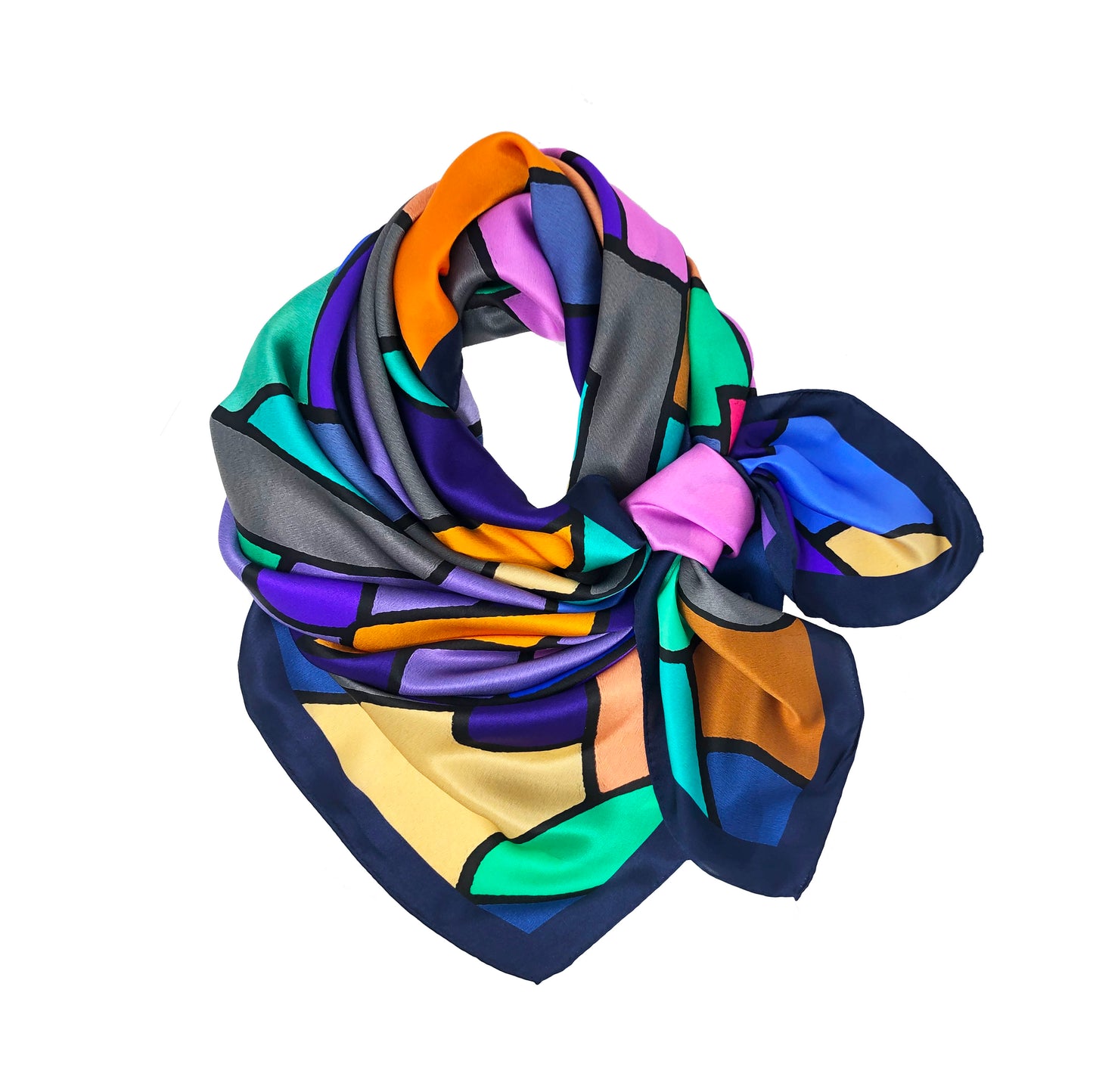Lovechain Blue Silk Scarf