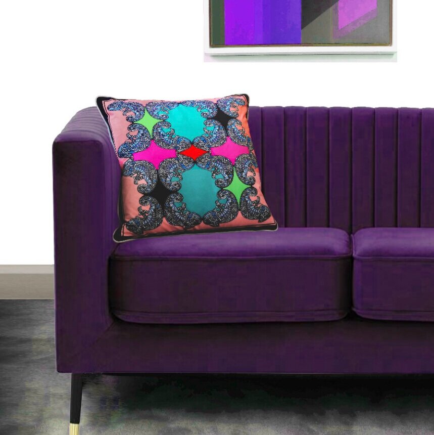 Chameleon Peach Velvet Cushion