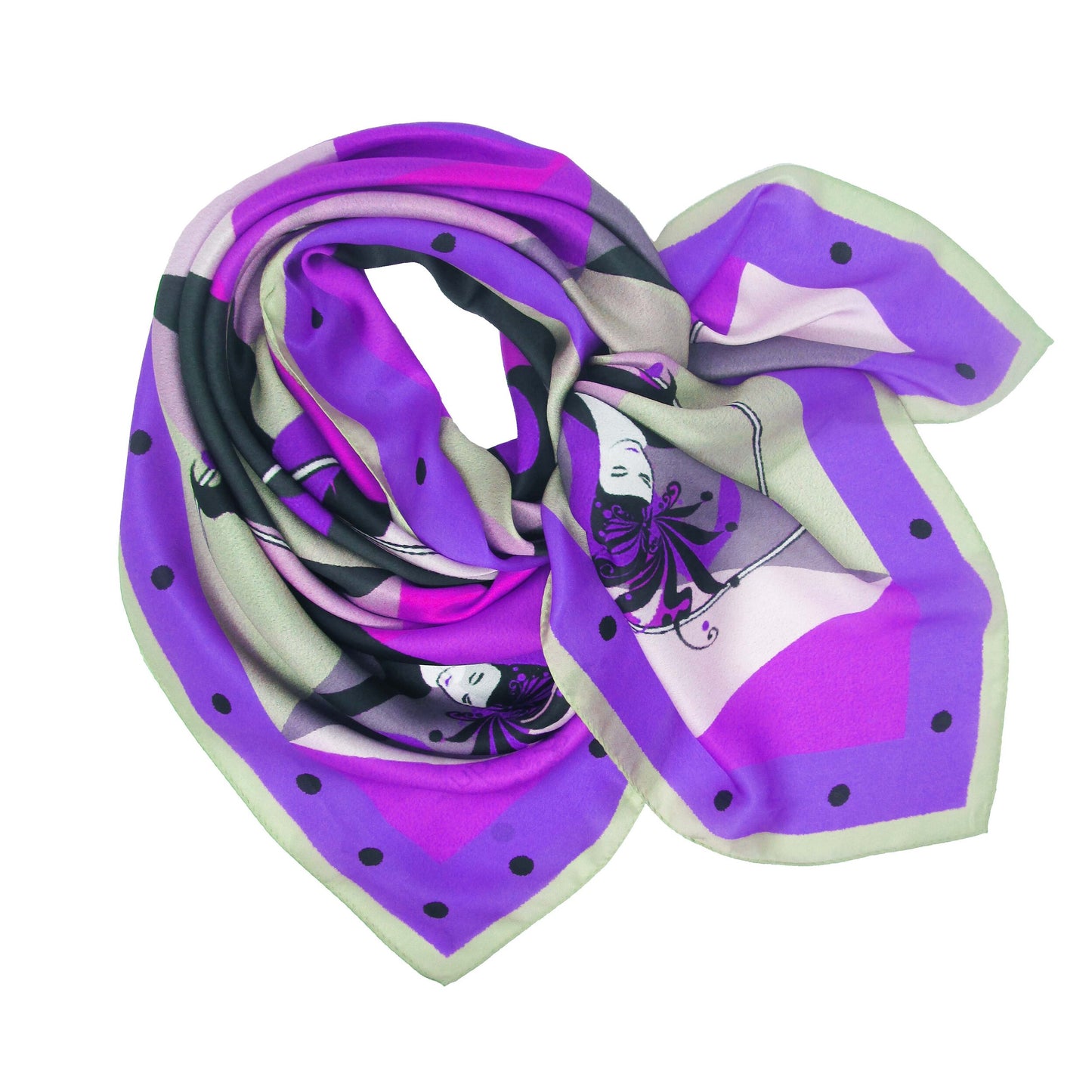 Harlequin Purple Silk Scarf